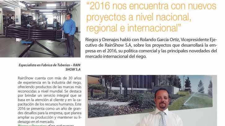Entrevista 2016  RAIN SHOW S.A.